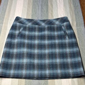 Talbots Petite Plaid Lined Skirt Size 12 - Wool Blend- Pockets